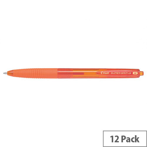 Pilot Super Grip G Ballpoint Pen Medium Orange Pack of 12 4902505552205 Pilot Super Grip G Ballpoint Pen Medium Orange Pack of 12 4902505552205