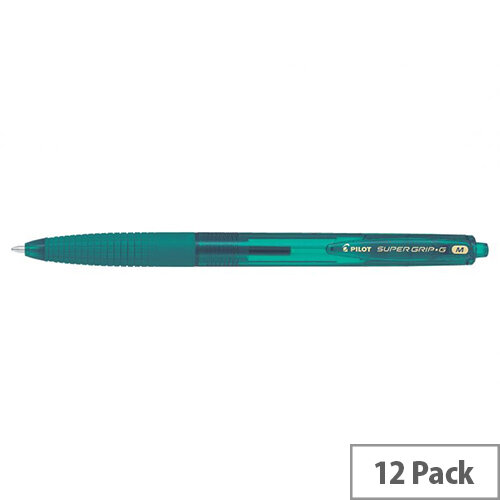 Pilot Super Grip G Ballpoint Pen Medium Peacock Green Pack of 12 4902505552212