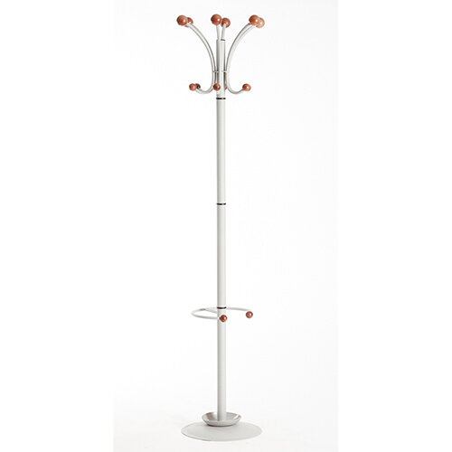 Coat &umbrella stand with 12 coat hooks and 4 umbrella hooks 1840mm high - silver Coat &umbrella stand with 12 coat hooks and 4 umbrella hooks 1840mm high - silver