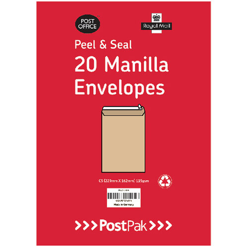 Postpak C4 Peel And Seal Manilla Envelopes Pack of 200 9730466 Postpak C4 Peel And Seal Manilla Envelopes Pack of 200 9730466