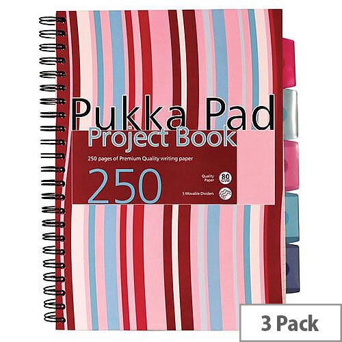 Pukka Pad A5 Project Book Hardback 250 Pages Ruled Feint 3 Pack Pukka Pad A5 Project Book Hardback 250 Pages Ruled Feint 3 Pack
