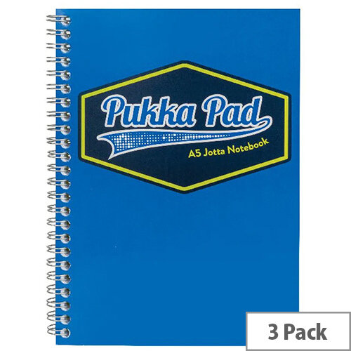Pukka Pad Vision Wirebound Jotta Pad A5 Blue Pack of 3 8616-VIS Pukka Pad Vision Wirebound Jotta Pad A5 Blue Pack of 3 8616-VIS