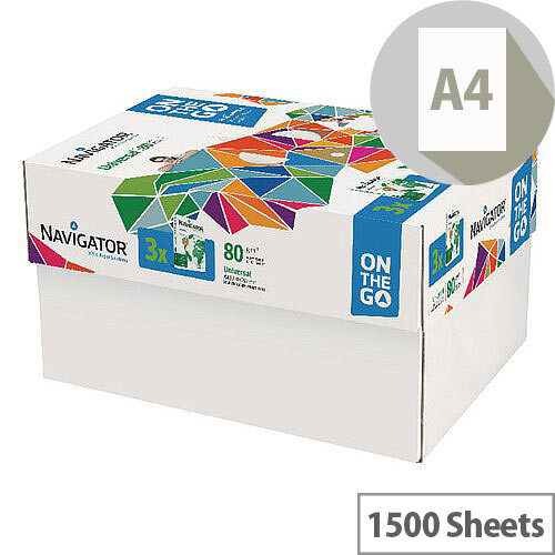 Navigator Universal On The Go 80gsm White Printer Paper 1500 Sheets NAVA4OTG