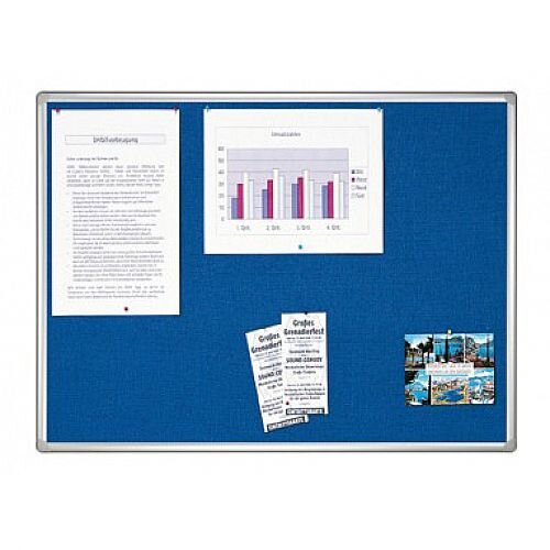 Double Sided Felt Notice Board 1800 x 1200mm Franken Pro Partition System Blue Double Sided Felt Notice Board 1800 x 1200mm Franken Pro Partition System Blue