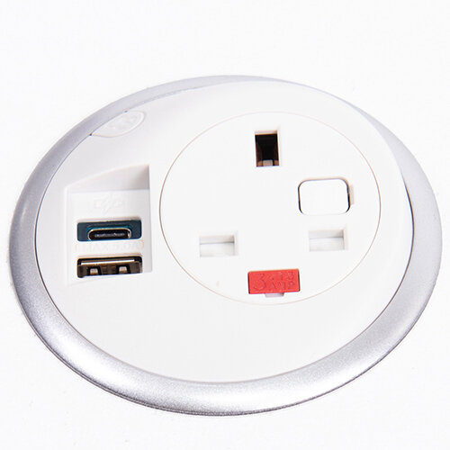 Pixel In-surface Power Module with 1 x UK Socket, 1 x HDMI Socket - White