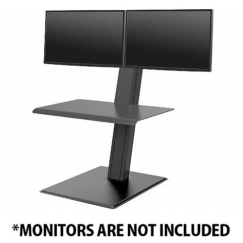 Humanscale QuickStand ECO Height-Adjustable Sitting/Standing Dual  Monitor Workstation Black QSEBD