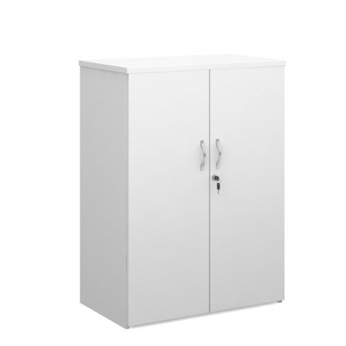 Duo Double Door Cupboard 1090Mm High With 2 Shelves - White Duo Double Door Cupboard 1090Mm High With 2 Shelves - White