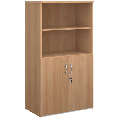 Universal combination unit with open top 1440mm high with 3 shelves - beech Universal combination unit with open top 1440mm high with 3 shelves - beech