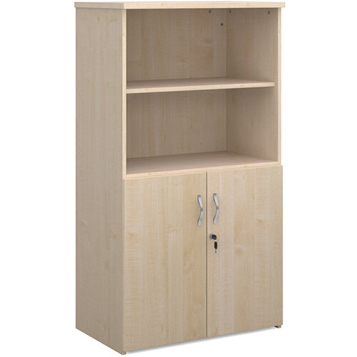 Universal combination unit with open top 1440mm high with 3 shelves - maple Universal combination unit with open top 1440mm high with 3 shelves - maple