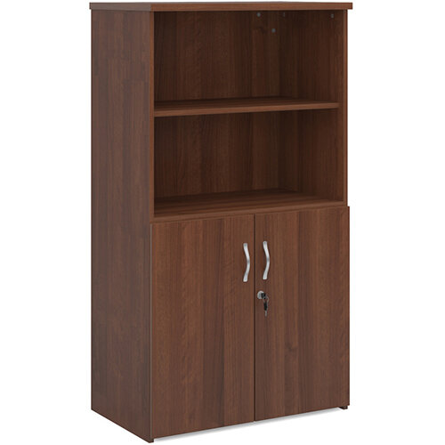 Universal combination unit with open top 1440mm high with 3 shelves - walnut Universal combination unit with open top 1440mm high with 3 shelves - walnut