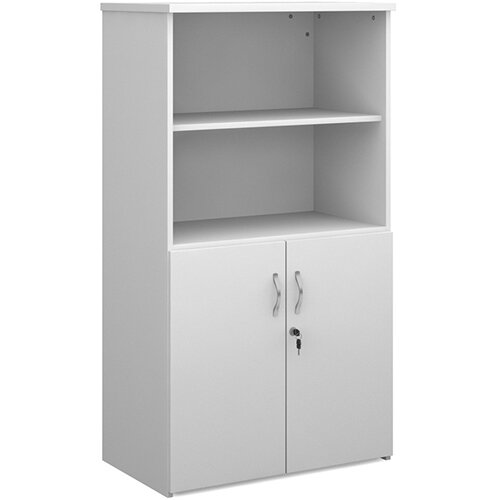 Universal combination unit with open top 1440mm high with 3 shelves - white Universal combination unit with open top 1440mm high with 3 shelves - white