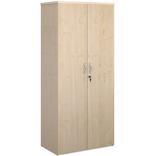 Universal double door cupboard 1790mm high with 4 shelves - maple Universal double door cupboard 1790mm high with 4 shelves - maple