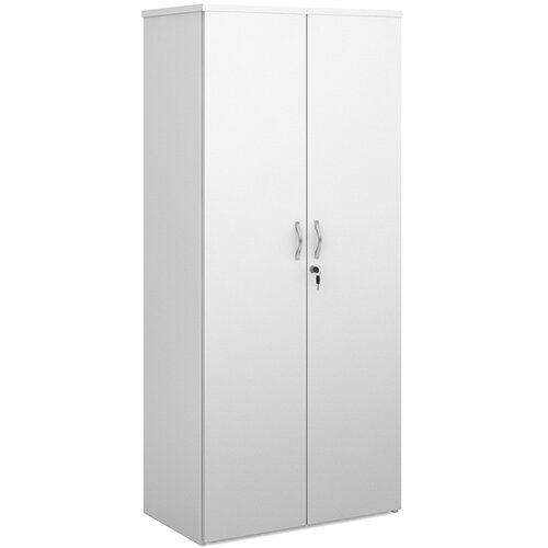 Universal double door cupboard 1790mm high with 4 shelves - white Universal double door cupboard 1790mm high with 4 shelves - white
