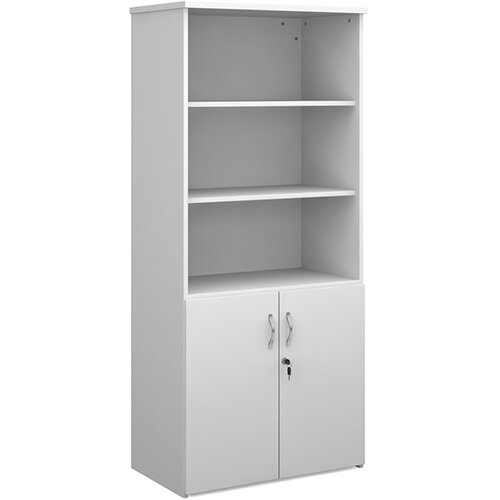 Universal combination unit with open top 1790mm high with 4 shelves - white Universal combination unit with open top 1790mm high with 4 shelves - white