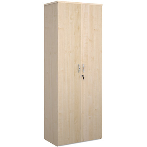 Universal double door cupboard 2140mm high with 5 shelves - maple Universal double door cupboard 2140mm high with 5 shelves - maple