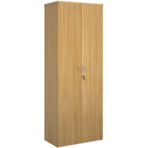 Universal double door cupboard 2140mm high with 5 shelves - oak Universal double door cupboard 2140mm high with 5 shelves - oak
