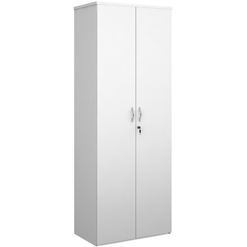 Universal double door cupboard 2140mm high with 5 shelves - white Universal double door cupboard 2140mm high with 5 shelves - white