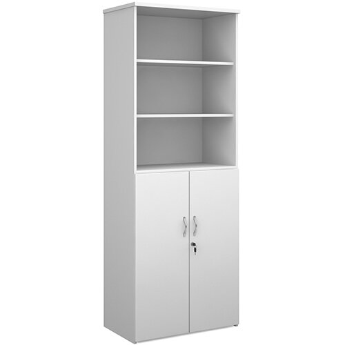 Universal combination unit with open top 2140mm high with 5 shelves - white Universal combination unit with open top 2140mm high with 5 shelves - white