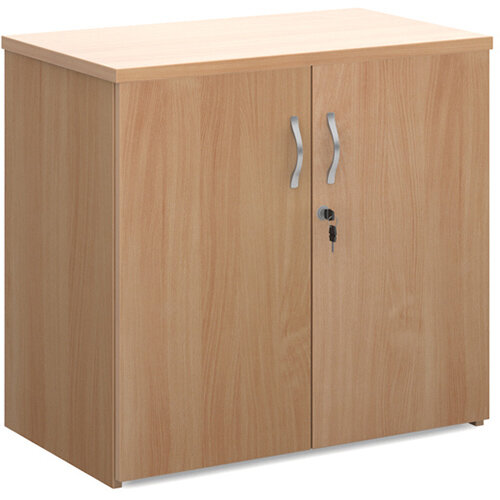 Universal double door cupboard 740mm high with 1 shelf - beech Universal double door cupboard 740mm high with 1 shelf - beech