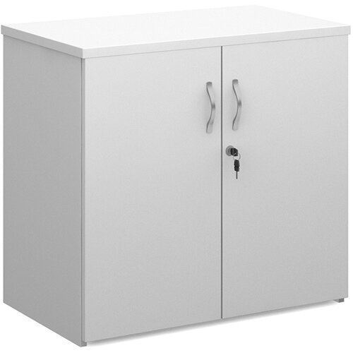Universal double door cupboard 740mm high with 1 shelf - white Universal double door cupboard 740mm high with 1 shelf - white