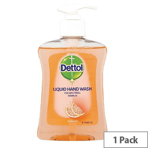 Dettol Moisture Handwash Liquid Soap With Grapefruit Fragrance 250ml (Pack 1) 8071864 Dettol Moisture Handwash Liquid Soap With Grapefruit Fragrance 250ml (Pack 1) 8071864