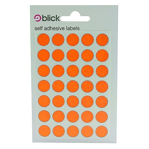 Blick Label Fluorescent Bag 13mm Orange 20 x 140 Labels (2800 in Total) RS004356