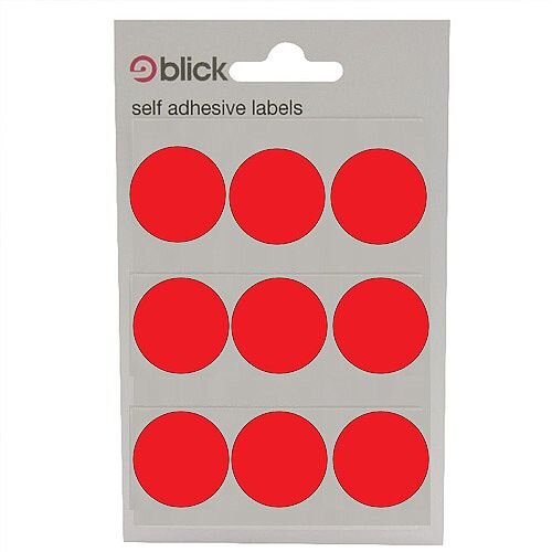 Blick Red Coloured Labels in Bags Round 29mm 20 x 36 Labels (720 in Total) RS005155