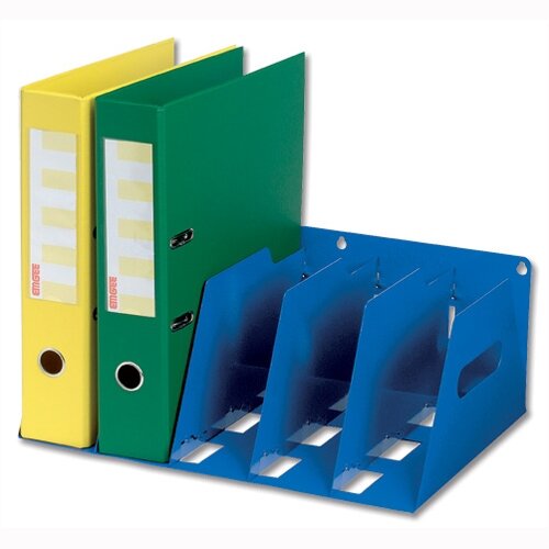Lever Arch Filing Rack Portable Blue Rigid Metal