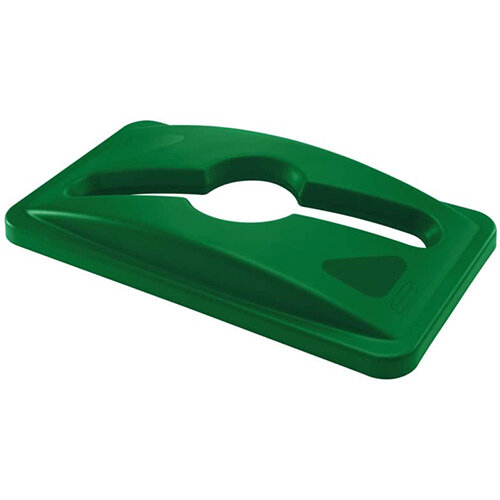 Rubbermaid Slim Jim Commingle Lid For Paper Bottles & Cans Green