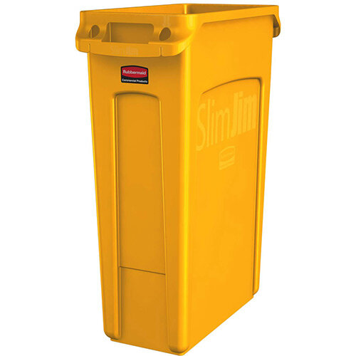 Rubbermaid Slim Jim 87L Waste Container With Venting Channels Yellow