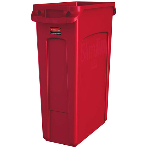 Rubbermaid Slim Jim 87L Waste Container With Venting Channels Red
