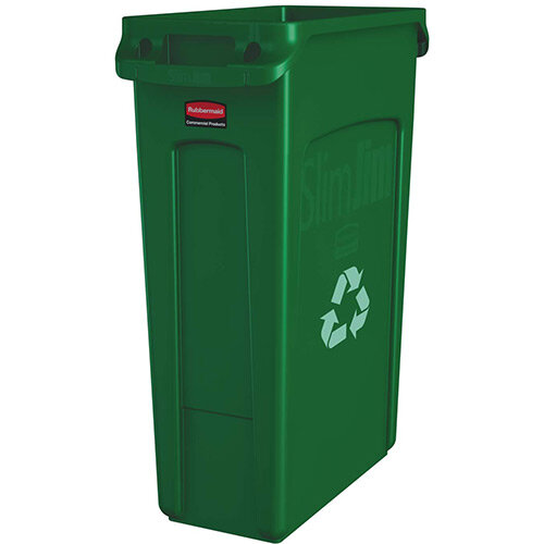 Rubbermaid Slim Jim 87L Waste Container With Venting Channels Green