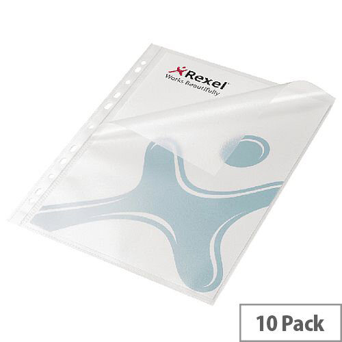 Rexel Anti-Slip Polypropylene Pocket with Flap Pack of 10 2102383 Rexel Anti-Slip Polypropylene Pocket with Flap Pack of 10 2102383