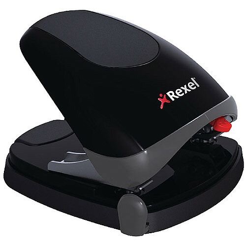 Rexel Easy Touch Hole Punch 30 Sheet Capacity Black/Grey 2102575 Rexel Easy Touch Hole Punch 30 Sheet Capacity Black/Grey 2102575
