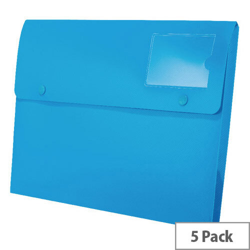 Rexel JOY Expanding Popper Wallet Blissful Blue Pack of 5 Hunt Office UK