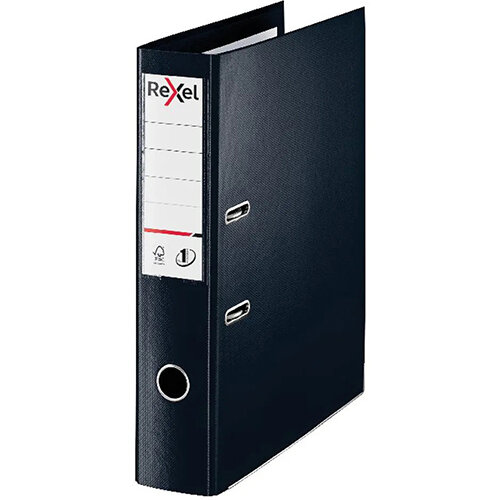 Rexel Choices 75mm Lever Arch File Polypropylene Foolscap Black 2115511