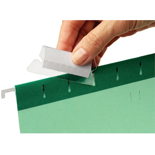 Rexel 50mm Suspension File Tabs with Labels Clear Pack of 25 2115596 Rexel 50mm Suspension File Tabs with Labels Clear Pack of 25 2115596