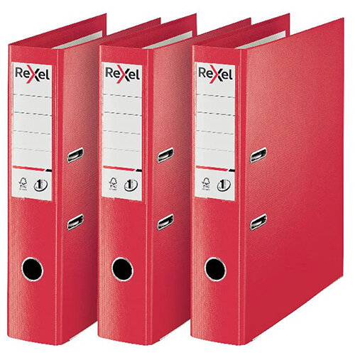 Rexel Choices Lever Arch File Foolscap Polypropylene Red 3 For 2 RX810229