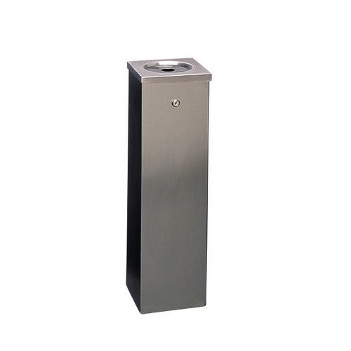 Silver Flat Top 6.6 Litre Cigarette Ash Tower Bin 316015 Silver Flat Top 6.6 Litre Cigarette Ash Tower Bin 316015