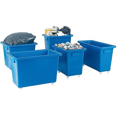 Bottle Skip 790x470x550mm 4x50mm Swivel Blue 328225