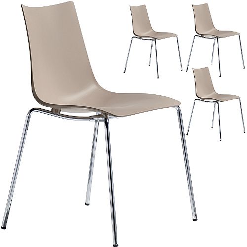 Zebra Technopolymer Chrome Leg Canteen &Breakout Stacking Chair Dove Grey Set of 4 Zebra Technopolymer Chrome Leg Canteen &Breakout Stacking Chair Dove Grey Set of 4