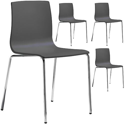 Alice Fire Retardant Chrome Leg Canteen &Breakout Stacking Chair Set of 4 Anthracite Alice Fire Retardant Chrome Leg Canteen &Breakout Stacking Chair Set of 4 Anthracite