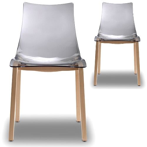 Natural Zebra Antishock Canteen &Breakout Wooden Leg Chair Translucent Smoked Grey Set of 2 Natural Zebra Antishock Canteen &Breakout Wooden Leg Chair Translucent Smoked Grey Set of 2