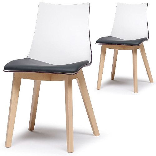 Natural Zebra Antishock Canteen &Breakout Wooden Leg Chair With Anthracite Imitation Leather Cushion Transparent Set of 2 Natural Zebra Antishock Canteen &Breakout Wooden Leg Chair With Anthracite Imitation Leather Cushion Transparent Set of 2