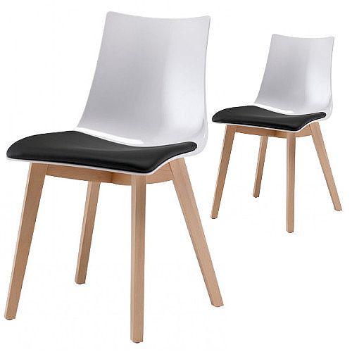 Natural Zebra Antishock Canteen &Breakout Wooden Leg Chair With Anthracite Imitation Leather Cushion Glossy White Set of 2 Natural Zebra Antishock Canteen &Breakout Wooden Leg Chair With Anthracite Imitation Leather Cushion Glossy White Set of 2