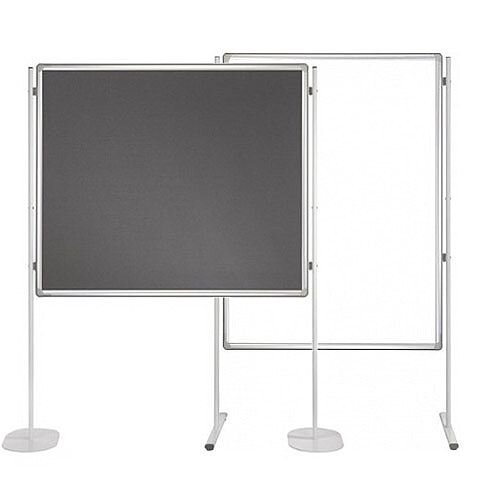 Double Sided Felt Notice Board Grey & Whiteboard 1200 x 1800mm For Franken Pro Partition System  - Feet are not Included, Available to Buy Separately