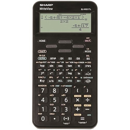 Sharp WriteView SH-ELW531TLBBK Scientific Calculator Dot Matrix Display - Battery Powered - 4-line 335 Functions 2-key - 335 Functions 80x15x161mm Blk Ref SH-ELW531TLBBK