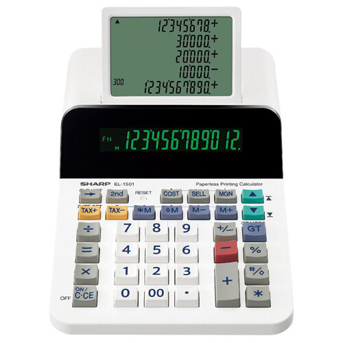 Sharp EL1501 Paperless Printing Calculator EL1501