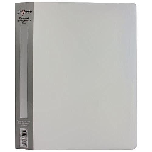 Snopake Polypropylene Executive A4 Ring Binder 25mm Clear 13371