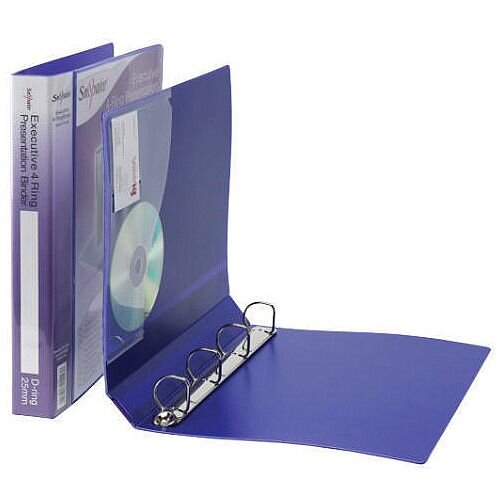 Snopake Executive Presentation 4D-Ring Binder A4 Electra Blue 13387